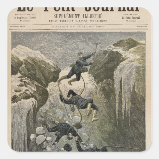 Een verschrikkelijk ongeval in de Alpen Vierkante Sticker (Voorkant)