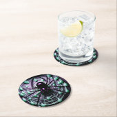 Een verschrikkelijke zwarte spin! ronde kartonnen onderzetter (Insitu)