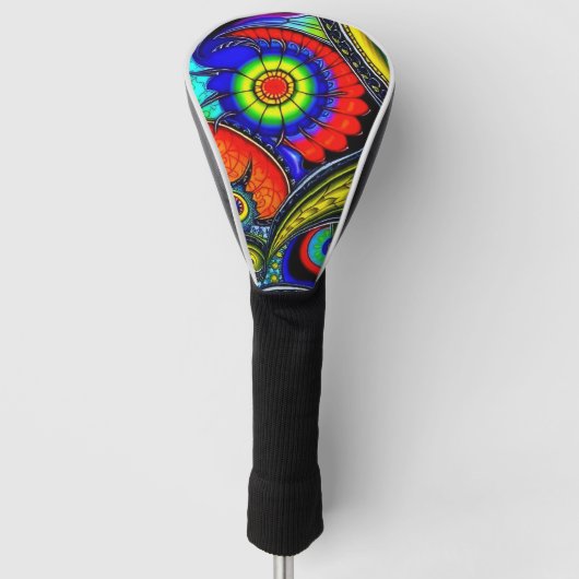 Een Versierde Golfclubhoes Golfheadcover (Voorkant)