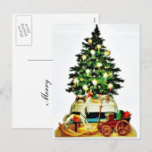 Een versierde kerstboom feestdagenkaart (Voorkant / Achterkant)