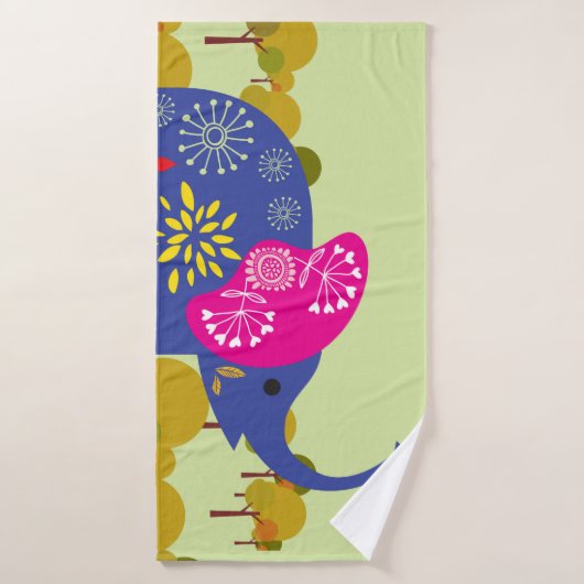 Een versierde olifant bad handdoek (Badhanddoek)