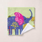 Een versierde olifant bad handdoek (Wasdoekje)