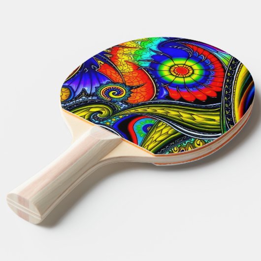 Een Versierde Ping Pong Bat Tafeltennisbatje (Voorkant Gekanteld)