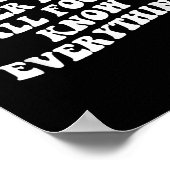 Een verstandig Man weet nooit dat alle dwazen alle Poster (Hoek)