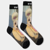 Één Verticale Foto en Tekst op Bovenkant - het Zel Sokken (Rechts)