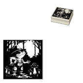 Een Vertrouwde Pad Heks Foeragerend 's Nachts Rubberstempel (Gestempeld)