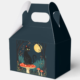 Een Vertrouwde Zwarte Kat En Paddenstoelen Hallowe Bedankdoosjes