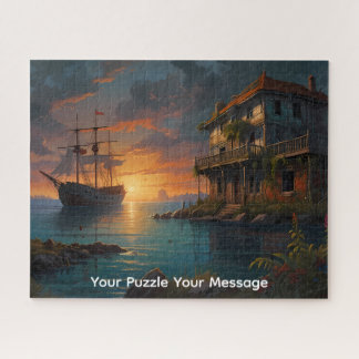 Een vervallen verlaten boot kunstwerk legpuzzel