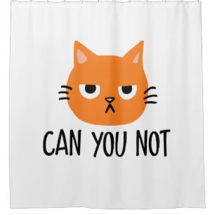 Een vervelende kat kan je niet schelen. douchegordijn