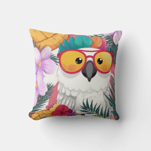 Een verwarde koele kaketoe print kussen (Voorkant)