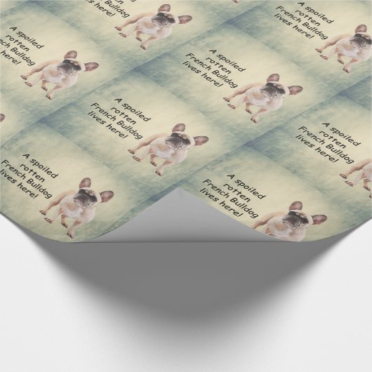 Een verwende Franse buldog woont hier Cadeaupapier (Hoek)