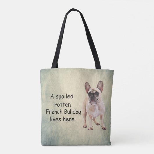 Een verwende Franse buldog woont hier Tote Bag (Achterkant)