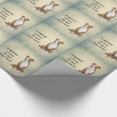 Een verwende rotte pitbull leeft hier cadeaupapier (Hoek)