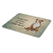 Een verwende rotte pitbull leeft hier snijplank (Hoek)