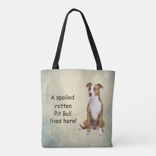 Een verwende rotte pitbull leeft hier tote bag (Achterkant)