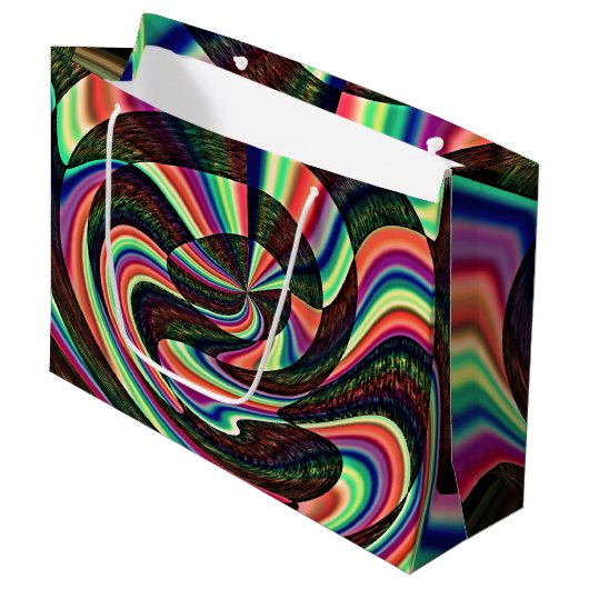 Een verwrongen geest large cadeautasje (Voorkant Gekanteld)