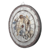 Een verzameling schelpen op een zanddartbord dartbord (Voorkant Rechts)