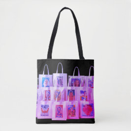 Een verzameling tote bags in een ruime bag