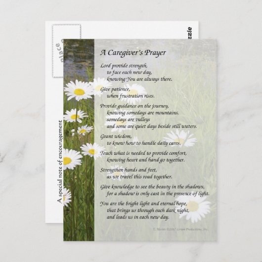 Een verzorger gebed - Briefkaart (Voorkant / Achterkant)