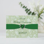 Een Vet Damask 55th Wedding Jubileum RSVP Kaartje (Staand voorkant)