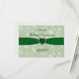 Een Vet Damask 55th Wedding Jubileum RSVP Kaartje