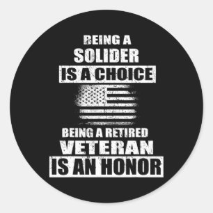 Een veteraan US Army Soldier Independence Veter Ronde Sticker