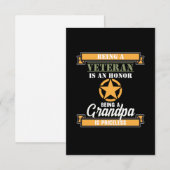 Een veteraan zijn is een goede dag van de veterane RSVP kaartje (Voorkant / Achterkant)