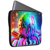 Een vette multi-gekleurde aarde op een elektronica laptop sleeve (Voorkant Rechts)