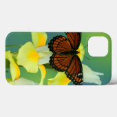 Een Viceroy Butterfly op een geel Japans Iris Case-Mate iPhone Case (Achterkant (horizontaal))