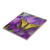 Een Viceroy Butterfly op Paarse glads Tegeltje (Zijkant)