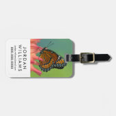 Een Viceroy vlinder op een Zinnia Bagagelabel (Voorkant horizontaal)