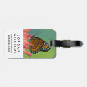 Een Viceroy vlinder op een Zinnia Bagagelabel (Achterkant horizontaal)