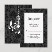 Een Victoriaans bruiloft in Damask RSVP Kaartje (Voorkant / Achterkant)