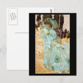 een Victoriaans Dame als briefkaart van de Dood (Voorkant / Achterkant)