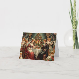 Een Victoriaans kerst gevouwen vakantie Kaart