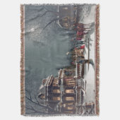 Een Victoriaans kerstavond van J. Hoover 1880 Deken (Voorkant Verticaal)