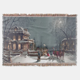 Een Victoriaans kerstavond van J. Hoover 1880 Deken