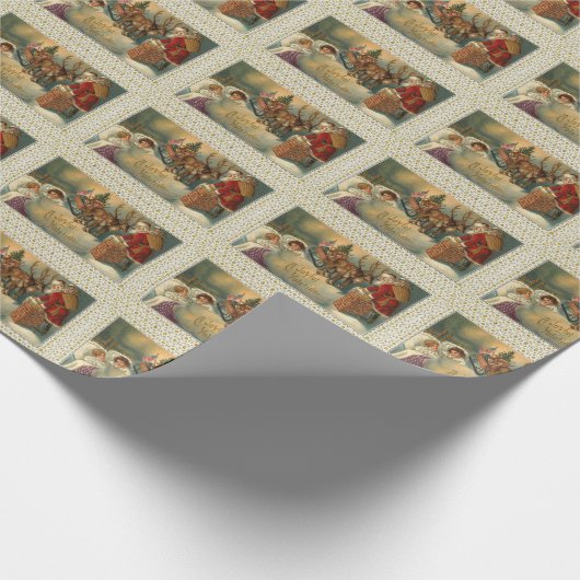 Een Victoriaans kerstcadeautje met Joyful Yuletide Cadeaupapier (Hoek)