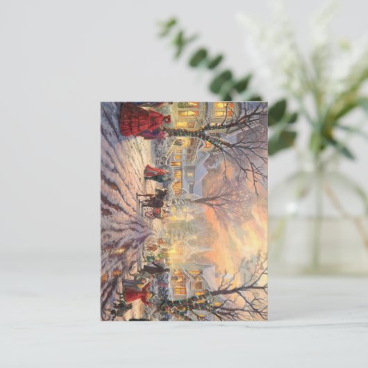 Een Victoriaans kerstfeest Briefkaart (Staand voorkant)