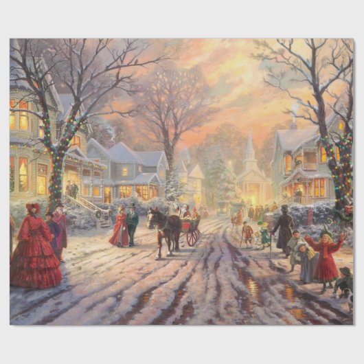 Een Victoriaans kerstfeest Cadeaupapier (Vlak)