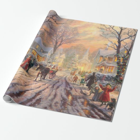 Een Victoriaans kerstfeest Cadeaupapier (Uitgerold)