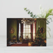 Een Victoriaans kerstfeest - "Je bent uitgenodigd" Kaart (Staand voorkant)