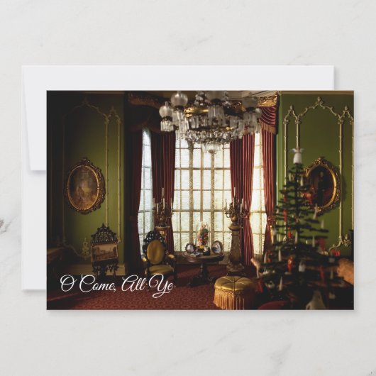 Een Victoriaans kerstfeest - "O kome Al Ye"-uitnod Kaart (Voorkant)