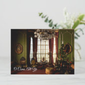 Een Victoriaans kerstfeest - "O kome Al Ye"-uitnod Kaart (Staand voorkant)