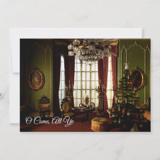 Een Victoriaans kerstfeest - "O kome Al Ye"-uitnod Kaart