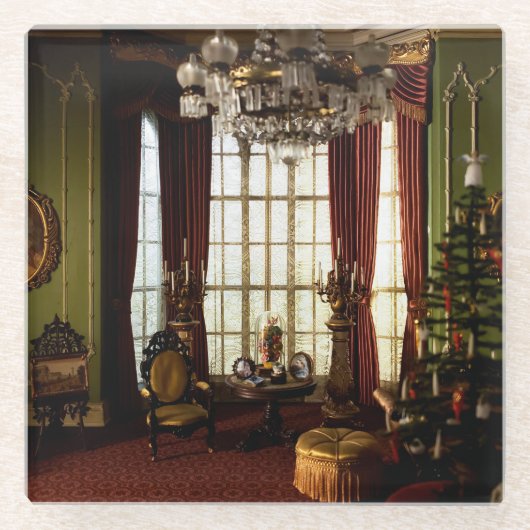 Een Victoriaans kerstfeest - Onderzetter (Voorkant)