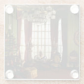 Een Victoriaans kerstfeest - Onderzetter Glazen Onderzetter (Achterkant)