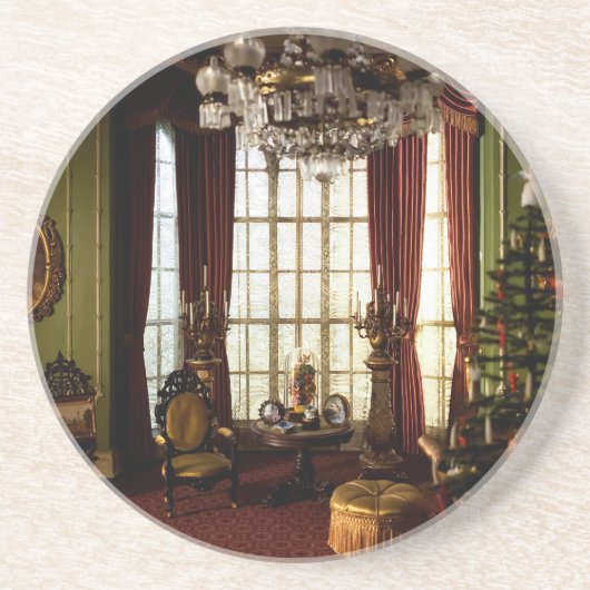 Een Victoriaans kerstfeest - zandsteen Onderzetter (Voorkant)