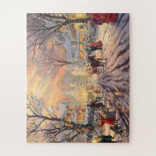 Een Victoriaans kerstpuzzel met kerstpuzzel Legpuzzel (Verticaal)