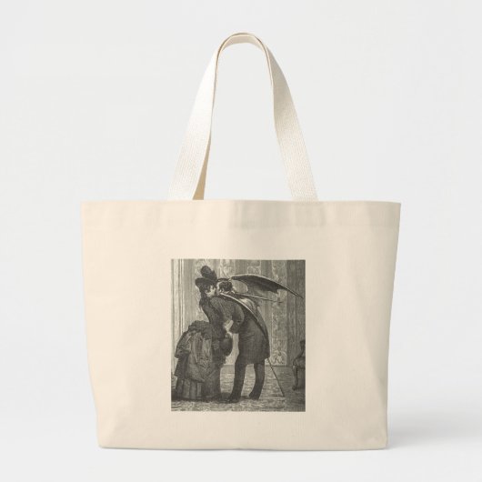 Een Victoriaans Kus/Gothic Winged Vampire Grote Tote Bag (Voorkant)